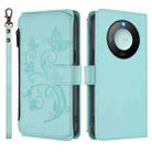 For Honor X9c Smart 5G / X60 Butterfly Love Flower Multi-card Zipper Wallet Leather Phone Case(Mint Green) - 2
