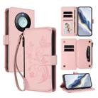 For Honor X9c Smart 5G / X60 Butterfly Love Flower Multi-card Zipper Wallet Leather Phone Case(Pink) - 1
