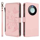For Honor X9c Smart 5G / X60 Butterfly Love Flower Multi-card Zipper Wallet Leather Phone Case(Pink) - 2