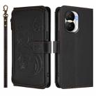 For Honor X40i 5G Butterfly Love Flower Multi-card Zipper Wallet Leather Phone Case(Black) - 2