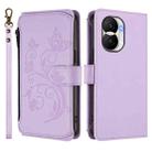 For Honor X40i 5G Butterfly Love Flower Multi-card Zipper Wallet Leather Phone Case(Light Purple) - 2