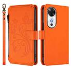 For Honor Play 60 5G Butterfly Love Flower Multi-card Zipper Wallet Leather Phone Case(Orange) - 2