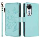 For Honor Play 60 5G Butterfly Love Flower Multi-card Zipper Wallet Leather Phone Case(Mint Green) - 2