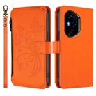 For Honor 300 Pro / 300 Ultra Butterfly Love Flower Multi-card Zipper Wallet Leather Phone Case(Orange) - 2