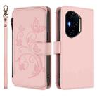 For Honor 300 Pro / 300 Ultra Butterfly Love Flower Multi-card Zipper Wallet Leather Phone Case(Pink) - 2