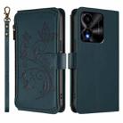 For Honor X5c Plus Butterfly Love Flower Multi-card Zipper Wallet Leather Phone Case(Dark Green) - 2