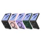 For Samsung Galaxy Z Flip7 5G Integrated Invisible Bracket CD Texture Magnetic Litchi Skin Pasting Phone Case(Wheat Black) - 2