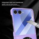 For Samsung Galaxy Z Flip7 5G Integrated Invisible Bracket CD Texture Magnetic Litchi Skin Pasting Phone Case(Wheat Black) - 3