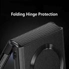 For Samsung Galaxy Z Flip7 5G Integrated Invisible Bracket CD Texture Magnetic Litchi Skin Pasting Phone Case(Wheat Black) - 4