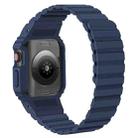 For Apple Watch 38 / 41mm xDfind Magnetic Silicone Watch Band with Integrated Watch Cover(Blue) - 2