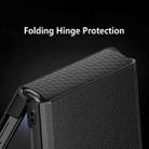 For Samsung Galaxy Z Flip7 5G Integrated Invisible Bracket Litchi Skin Pasting Phone Case(Black) - 4