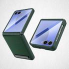 For Samsung Galaxy Z Flip7 5G Integrated Invisible Bracket Litchi Skin Pasting Phone Case(Green) - 1
