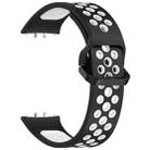 For Samsung Galaxy Fit 3 xDfind Two Color Silicone Breathable Watch Band(Black White) - 3