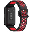 For Samsung Galaxy Fit 3 xDfind Two Color Silicone Breathable Watch Band(Black Red) - 2
