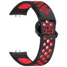 For Samsung Galaxy Fit 3 xDfind Two Color Silicone Breathable Watch Band(Black Red) - 3
