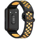 For Samsung Galaxy Fit 3 xDfind Two Color Silicone Breathable Watch Band(Black Yellow) - 2