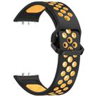 For Samsung Galaxy Fit 3 xDfind Two Color Silicone Breathable Watch Band(Black Yellow) - 3