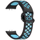 For Samsung Galaxy Fit 3 xDfind Two Color Silicone Breathable Watch Band(Black Blue) - 3