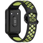 For Samsung Galaxy Fit 3 xDfind Two Color Silicone Breathable Watch Band(Black Lime) - 2