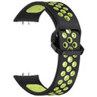 For Samsung Galaxy Fit 3 xDfind Two Color Silicone Breathable Watch Band(Black Lime) - 3