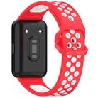 For Samsung Galaxy Fit 3 xDfind Two Color Silicone Breathable Watch Band(Red White) - 2
