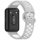 For Samsung Galaxy Fit 3 xDfind Two Color Silicone Breathable Watch Band(Grey White) - 2