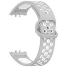 For Samsung Galaxy Fit 3 xDfind Two Color Silicone Breathable Watch Band(Grey White) - 3