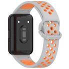 For Samsung Galaxy Fit 3 xDfind Two Color Silicone Breathable Watch Band(Grey Orange) - 2
