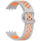 For Samsung Galaxy Fit 3 xDfind Two Color Silicone Breathable Watch Band(Grey Orange) - 3