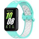 For Samsung Galaxy Fit 3 xDfind Two Color Silicone Breathable Watch Band(Teal White) - 1