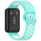 For Samsung Galaxy Fit 3 xDfind Two Color Silicone Breathable Watch Band(Teal White) - 2
