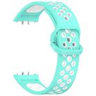 For Samsung Galaxy Fit 3 xDfind Two Color Silicone Breathable Watch Band(Teal White) - 3