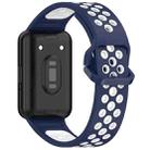 For Samsung Galaxy Fit 3 xDfind Two Color Silicone Breathable Watch Band(Midnight Blue White) - 2