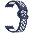 For Samsung Galaxy Fit 3 xDfind Two Color Silicone Breathable Watch Band(Midnight Blue White) - 3