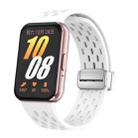 For Samsung Galaxy Fit 3 xDfind Mesh Magnetic Silver Buckle Silicone Watch Strap(White) - 1