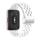 For Samsung Galaxy Fit 3 xDfind Mesh Magnetic Silver Buckle Silicone Watch Strap(White) - 2