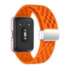 For Samsung Galaxy Fit 3 xDfind Mesh Magnetic Silver Buckle Silicone Watch Strap(Orange) - 2