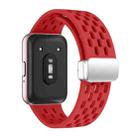 For Samsung Galaxy Fit 3 xDfind Mesh Magnetic Silver Buckle Silicone Watch Strap(Red) - 2