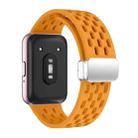 For Samsung Galaxy Fit 3 xDfind Mesh Magnetic Silver Buckle Silicone Watch Strap(Yellow) - 2