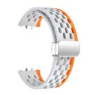 For Samsung Galaxy Fit 3 xDfind Mesh Magnetic Silver Buckle Silicone Watch Strap(Wild Path Gray Orange) - 3