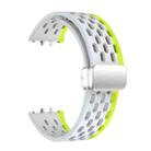 For Samsung Galaxy Fit 3 xDfind Mesh Magnetic Silver Buckle Silicone Watch Strap(Wild Path Grey Green) - 3