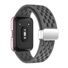 For Samsung Galaxy Fit 3 xDfind Mesh Magnetic Silver Buckle Silicone Watch Strap(Dark Gray) - 2