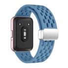 For Samsung Galaxy Fit 3 xDfind Mesh Magnetic Silver Buckle Silicone Watch Strap(Blue) - 2