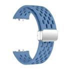 For Samsung Galaxy Fit 3 xDfind Mesh Magnetic Silver Buckle Silicone Watch Strap(Blue) - 3