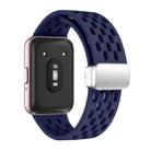 For Samsung Galaxy Fit 3 xDfind Mesh Magnetic Silver Buckle Silicone Watch Strap(Midnight Blue) - 2