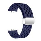 For Samsung Galaxy Fit 3 xDfind Mesh Magnetic Silver Buckle Silicone Watch Strap(Midnight Blue) - 3