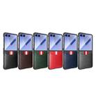 For Samsung Galaxy Z Flip7 5G Integrated Webbing Card Slot Les Film Litchi Skin Pasting Phone Case(Brown) - 2