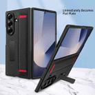 For Samsung Galaxy Z Fold7 5G Integrated Invisible Bracket Litchi Skin Pasting Phone Case with Hand Strap(Black) - 4