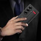 For Samsung Galaxy Z Fold7 5G Integrated Invisible Bracket Litchi Skin Pasting Phone Case with Hand Strap(Green) - 3