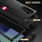For Samsung Galaxy Z Fold7 5G Integrated Webbing Card Slot Litchi Skin Pasting Phone Case(Black) - 4